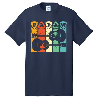 Papaw Guitar Pick Gift Guitar Player Grandpa Retro Guitarist Tall T-Shirt