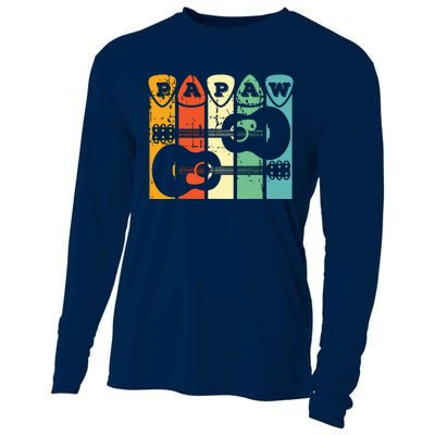 Papaw Guitar Pick Gift Guitar Player Grandpa Retro Guitarist Cooling Performance Long Sleeve Crew