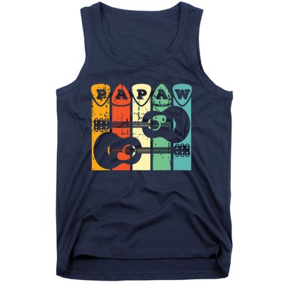 Papaw Guitar Pick Gift Guitar Player Grandpa Retro Guitarist Tank Top