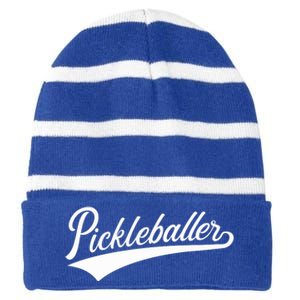 Pickleballer Gift Striped Beanie with Solid Band