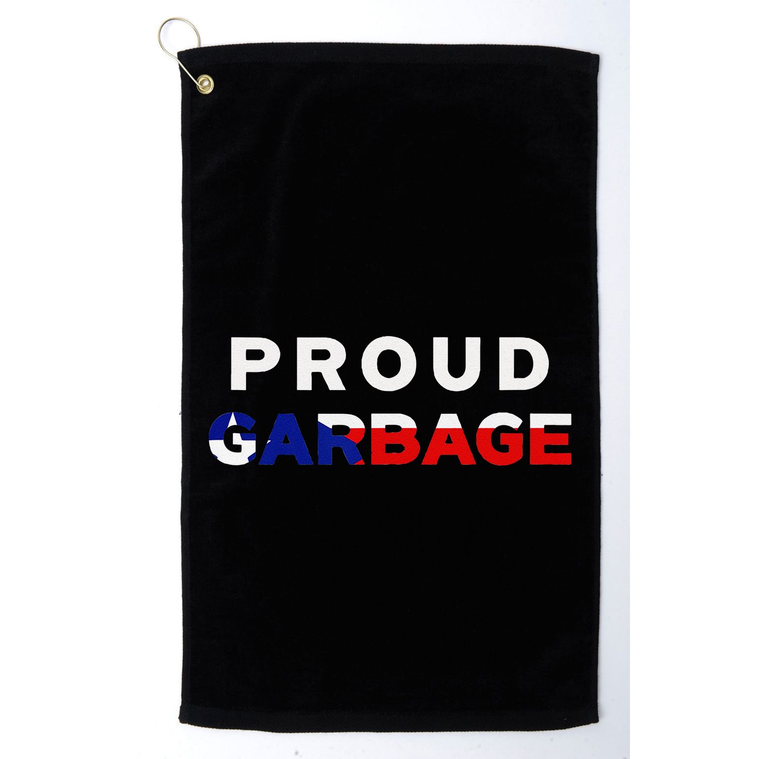 Proud Garbage Peurto Rico Flag Boricua Golf Towel