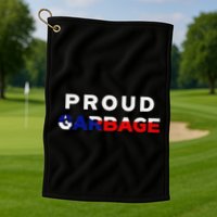 Proud Garbage Peurto Rico Flag Boricua Golf Towel