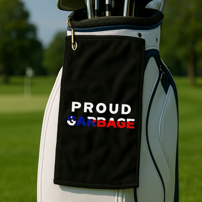 Proud Garbage Peurto Rico Flag Boricua Golf Towel