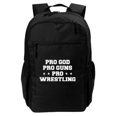 Pro God Pro Guns Pro Wrestling Daily Commute Backpack