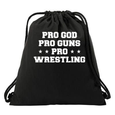 Pro God Pro Guns Pro Wrestling Drawstring Bag