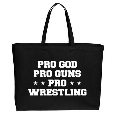 Pro God Pro Guns Pro Wrestling Cotton Canvas Jumbo Tote