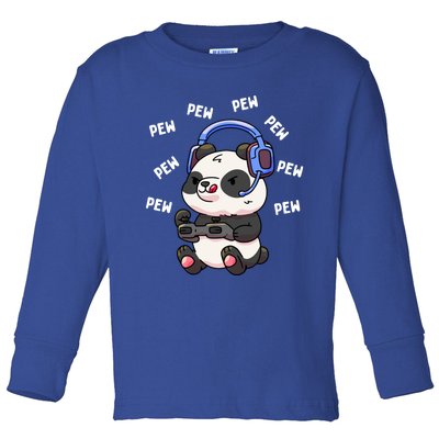 Pew Gamer Panda Pew Pew Gaming Lover Gift Cute Gift Toddler Long Sleeve Shirt