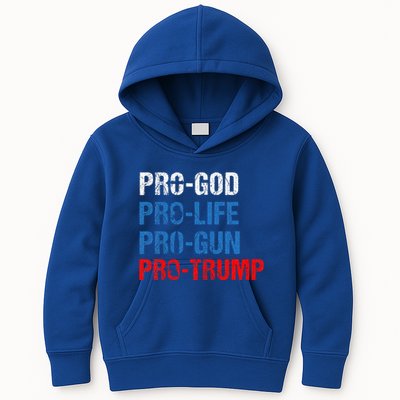 Pro God Pro Life Pro Gun Pro Trump Kids Hoodie