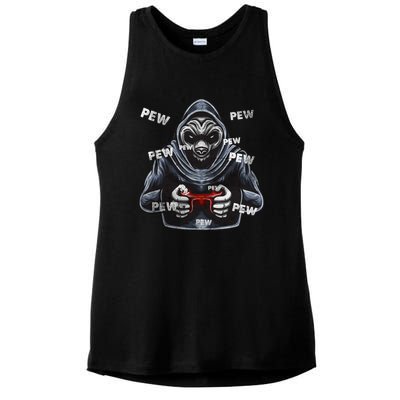 Pew Gamer Panda Pew Pew Gaming Lover Cute Gift Ladies PosiCharge Tri-Blend Wicking Tank