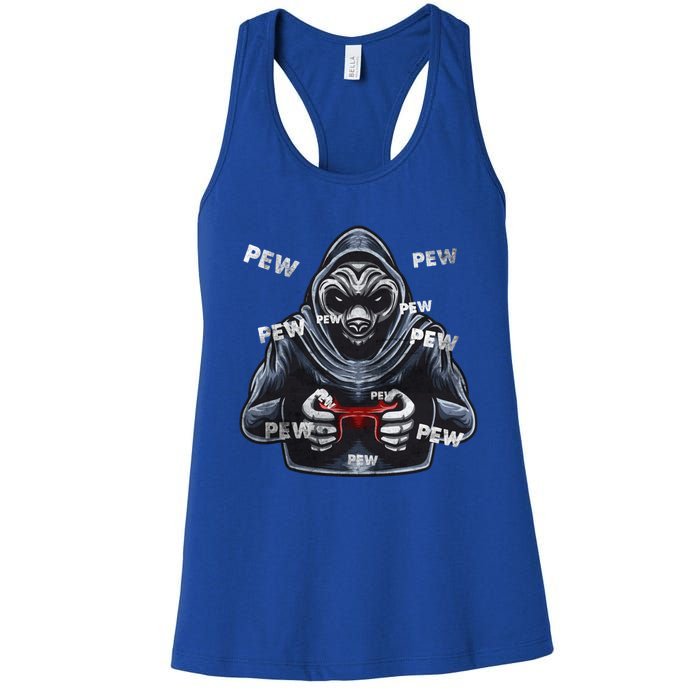 Pew Gamer Panda Pew Pew Gaming Lover Cute Gift Women's Racerback Tank