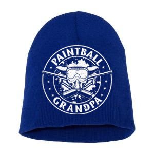 Paintball Grandpa Paintball Player Grandpa Paintballer Short Acrylic Beanie