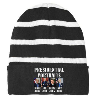 Pro God Pro Gun Pro Life Pro Trump Striped Beanie with Solid Band