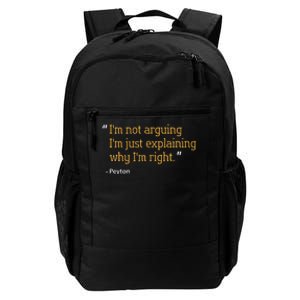 Peyton Gift Quote Funny Birthday Personalized Name Idea Daily Commute Backpack