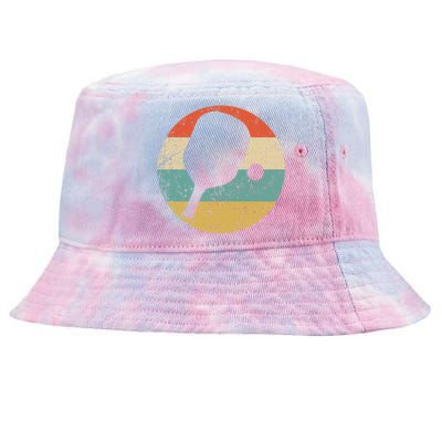 Pickleball Gift Retro Pickleball Paddle Hooded Gift Tie-Dyed Bucket Hat