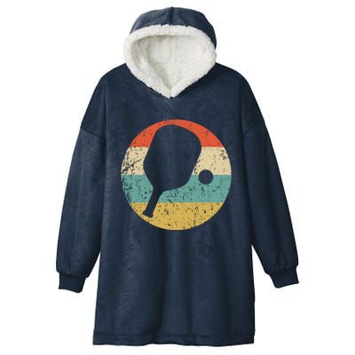 Pickleball Gift Retro Pickleball Paddle Hooded Gift Hooded Wearable Blanket