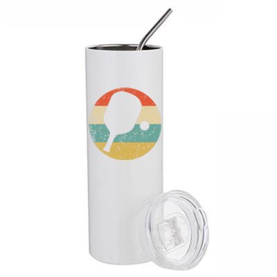 Pickleball Gift Retro Pickleball Paddle Hooded Gift Stainless Steel Tumbler