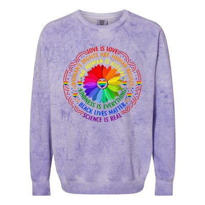 Pride Gay Rainbow Human LGBT Month Sunflower Colorblast Crewneck Sweatshirt