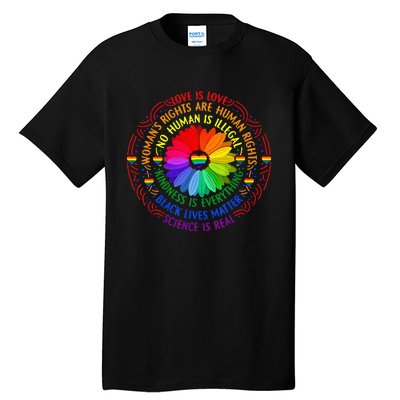 Pride Gay Rainbow Human LGBT Month Sunflower Tall T-Shirt