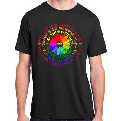 Pride Gay Rainbow Human LGBT Month Sunflower Adult ChromaSoft Performance T-Shirt