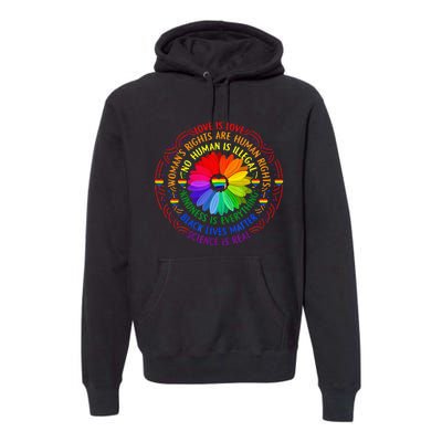 Pride Gay Rainbow Human LGBT Month Sunflower Premium Hoodie