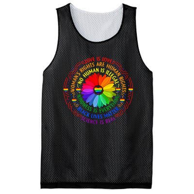 Pride Gay Rainbow Human LGBT Month Sunflower Mesh Reversible Basketball Jersey Tank