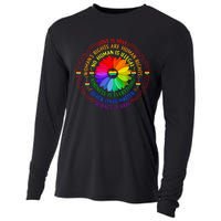 Pride Gay Rainbow Human LGBT Month Sunflower Cooling Performance Long Sleeve Crew