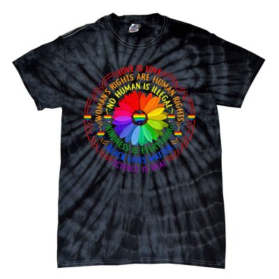 Pride Gay Rainbow Human LGBT Month Sunflower Tie-Dye T-Shirt