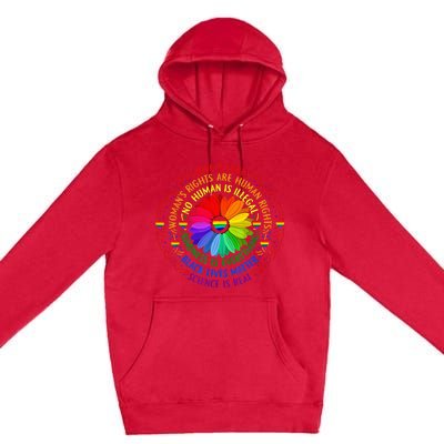 Pride Gay Rainbow Human LGBT Month Sunflower Premium Pullover Hoodie