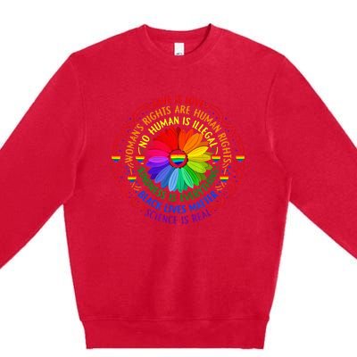 Pride Gay Rainbow Human LGBT Month Sunflower Premium Crewneck Sweatshirt