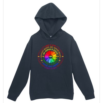 Pride Gay Rainbow Human LGBT Month Sunflower Urban Pullover Hoodie