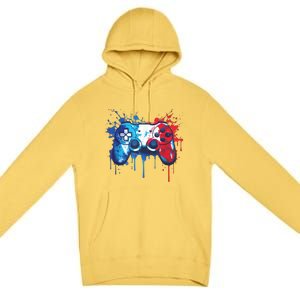 Patriotic Gamer Red White Blue 4th Of July Video Game Premium Pullover Hoodie