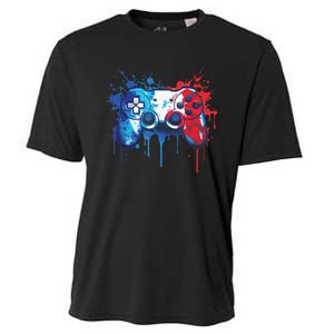 Patriotic Gamer Red White Blue 4th Of July Video Game Cooling Performance Crew T-Shirt