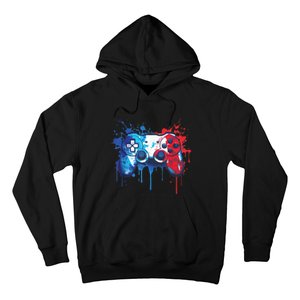 Patriotic Gamer Red White Blue 4th Of July Video Game Hoodie