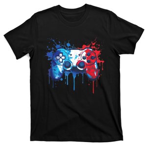 Patriotic Gamer Red White Blue 4th Of July Video Game T-Shirt