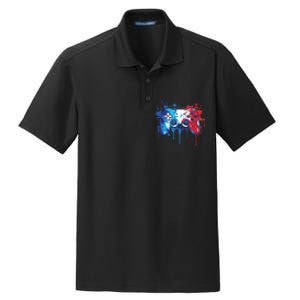 Patriotic Gamer Red White Blue 4th Of July Video Game Dry Zone Grid Polo