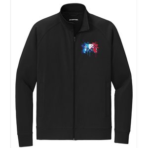 Patriotic Gamer Red White Blue 4th Of July Video Game Stretch Full-Zip Cadet Jacket