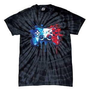 Patriotic Gamer Red White Blue 4th Of July Video Game Tie-Dye T-Shirt