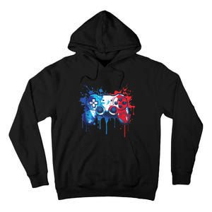 Patriotic Gamer Red White Blue 4th Of July Video Game Tall Hoodie