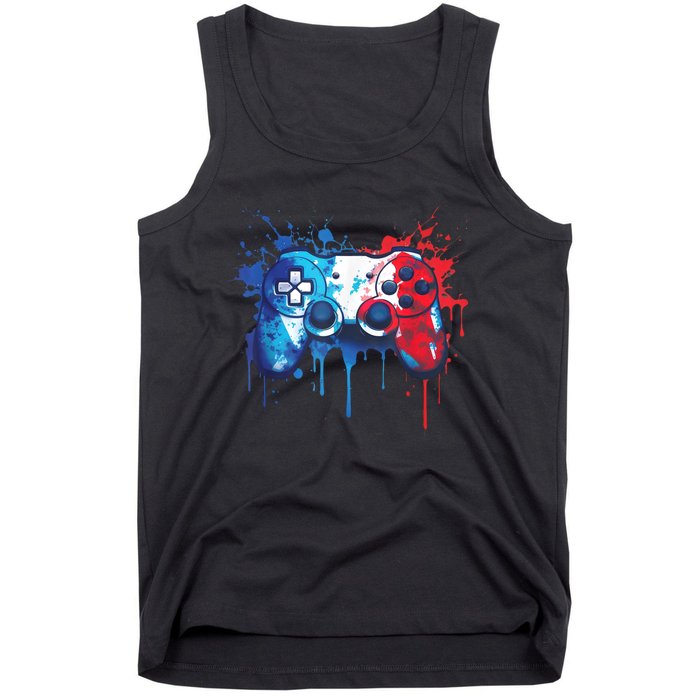 Patriotic Gamer Red White Blue 4th Of July Video Game Tank Top