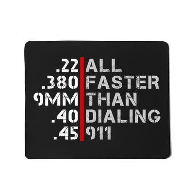 Pro Gun Rights Faster Than Dialing 911 Gun Lovers Mousepad