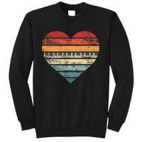 Pianist Gifts Retro Sunset Piano Keyboard Player Teacher Sweatshirt