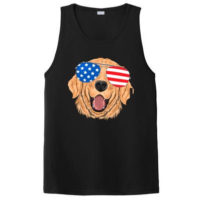 Patriotic Golden Retriever Dog 4th Of July Gift PosiCharge Competitor Tank