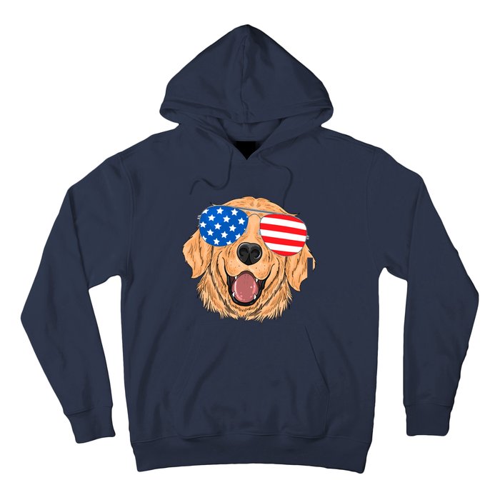 Patriotic Golden Retriever Dog 4th Of July Gift Hoodie