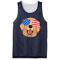 Patriotic Golden Retriever Dog 4th Of July Gift Mesh Reversible Basketball Jersey Tank