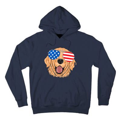 Patriotic Golden Retriever Dog 4th Of July Gift Tall Hoodie