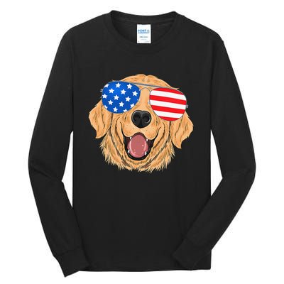 Patriotic Golden Retriever Dog 4th of july Gift Tall Long Sleeve T-Shirt