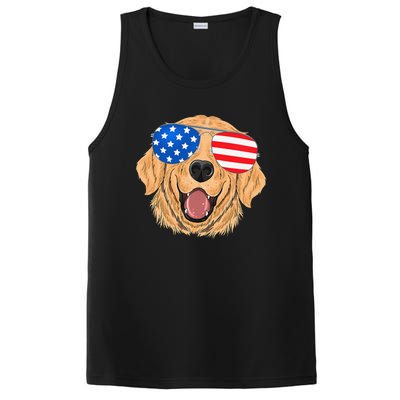 Patriotic Golden Retriever Dog 4th of july Gift PosiCharge Competitor Tank