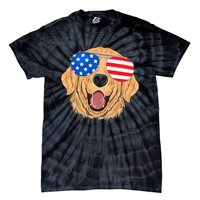 Patriotic Golden Retriever Dog 4th of july Gift Tie-Dye T-Shirt