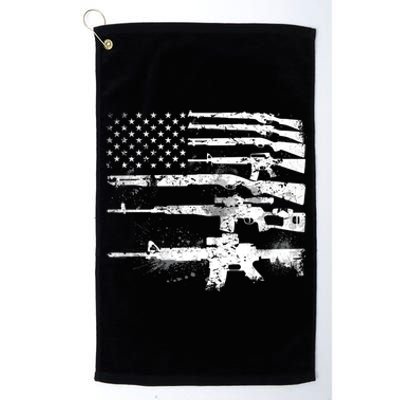 Patriotic Gun Rights 2nd Adt Ar15 American Flag Funny Gift Platinum Collection Golf Towel