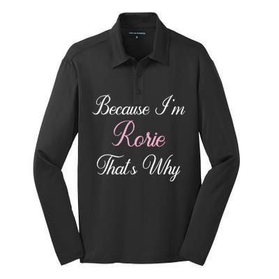 Personalized Gift Rorie Name Personalized Cute Pink Silk Touch Performance Long Sleeve Polo